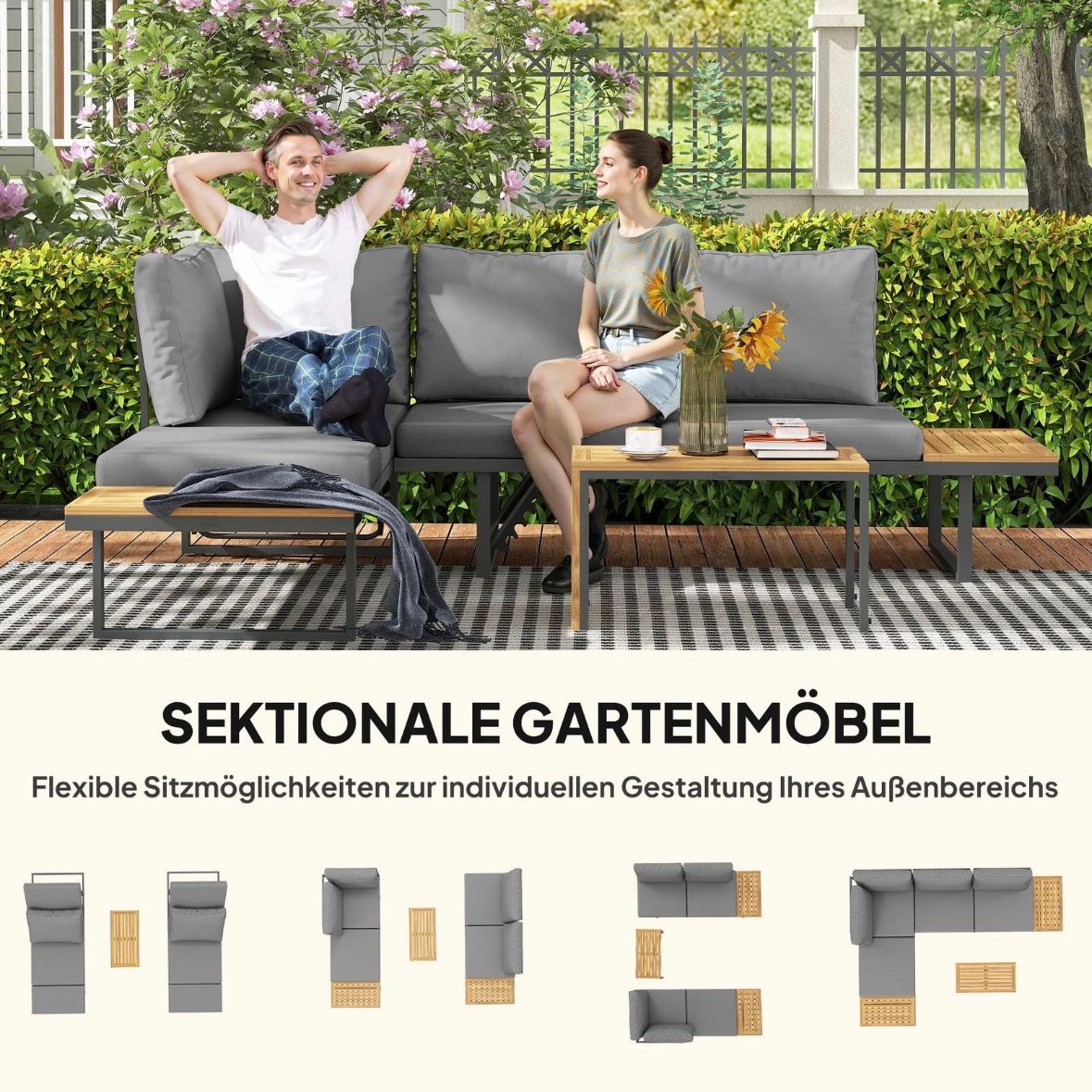 Gartenmöbel Set 6 Personen Gartenlounge Eckbank Möbel