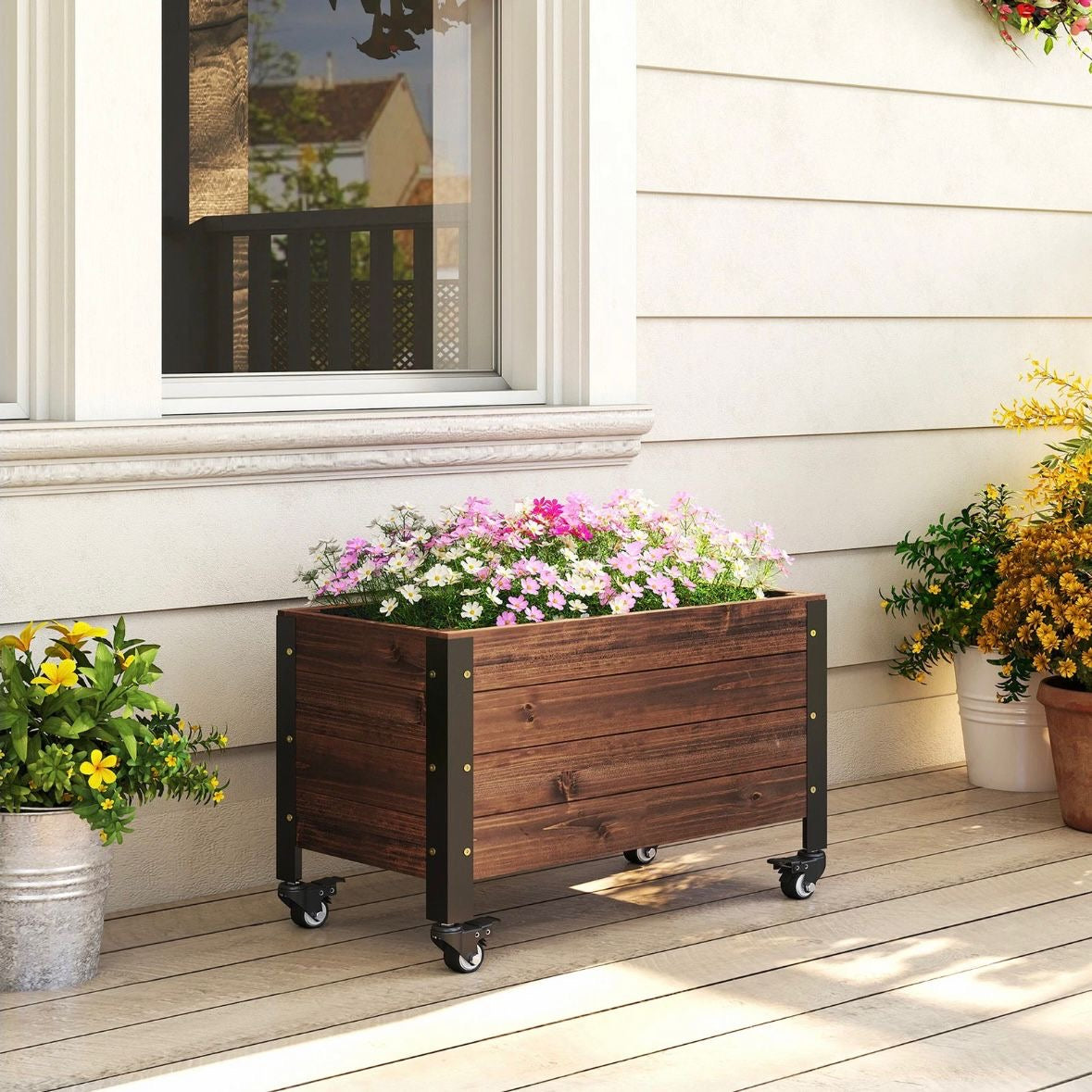 Hochbeet Holz Pflanzbeet Frühbeet Gartenbeet Blumenkasten