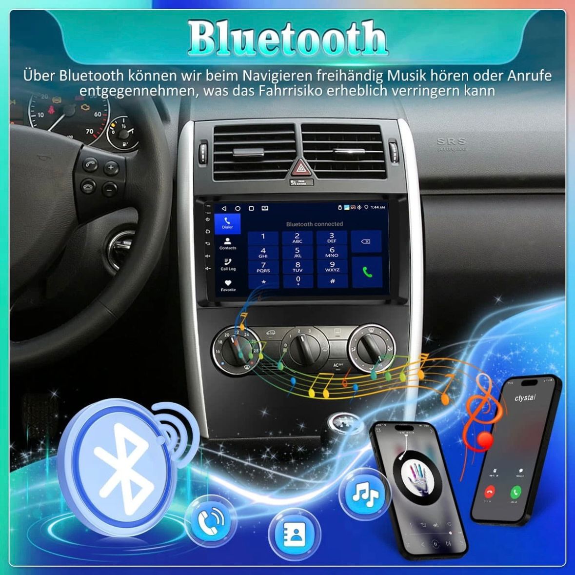 Autoradio für Mercedes-Benz A/B Klasse W169 W245 Android 15.0