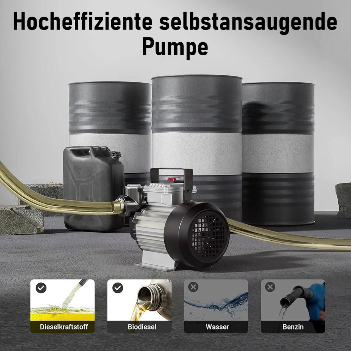 Heizöl- und Dieselpumpe 230V/550W 60l/min Selbstansaugende Heizölpumpe