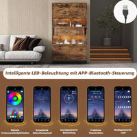 Antike Vitrine LED Vitrine Glasvitrine Regal Möbel Wohnzimmer