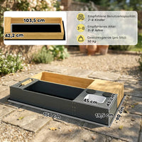 Sandkasten 2-teilig 150x90cm Sandkiste Outdoor Spielgeräte
