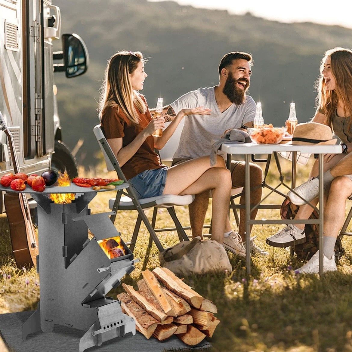 Raketenofen Stahlofen Heizkörper Heizen Kamin Outdoor
