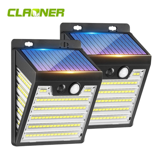 2x LED Solarleuchte Solarlampe Bewegungsmelder Sensor Strahler Lampe Licht