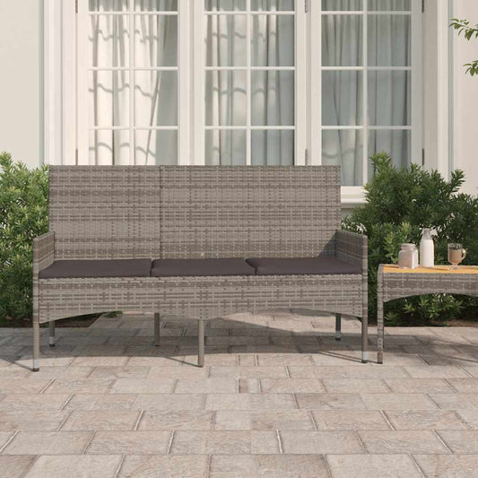Gartenbank 3-Sitzer Poly Rattan Outdoor Sitzbank Terrassenbank