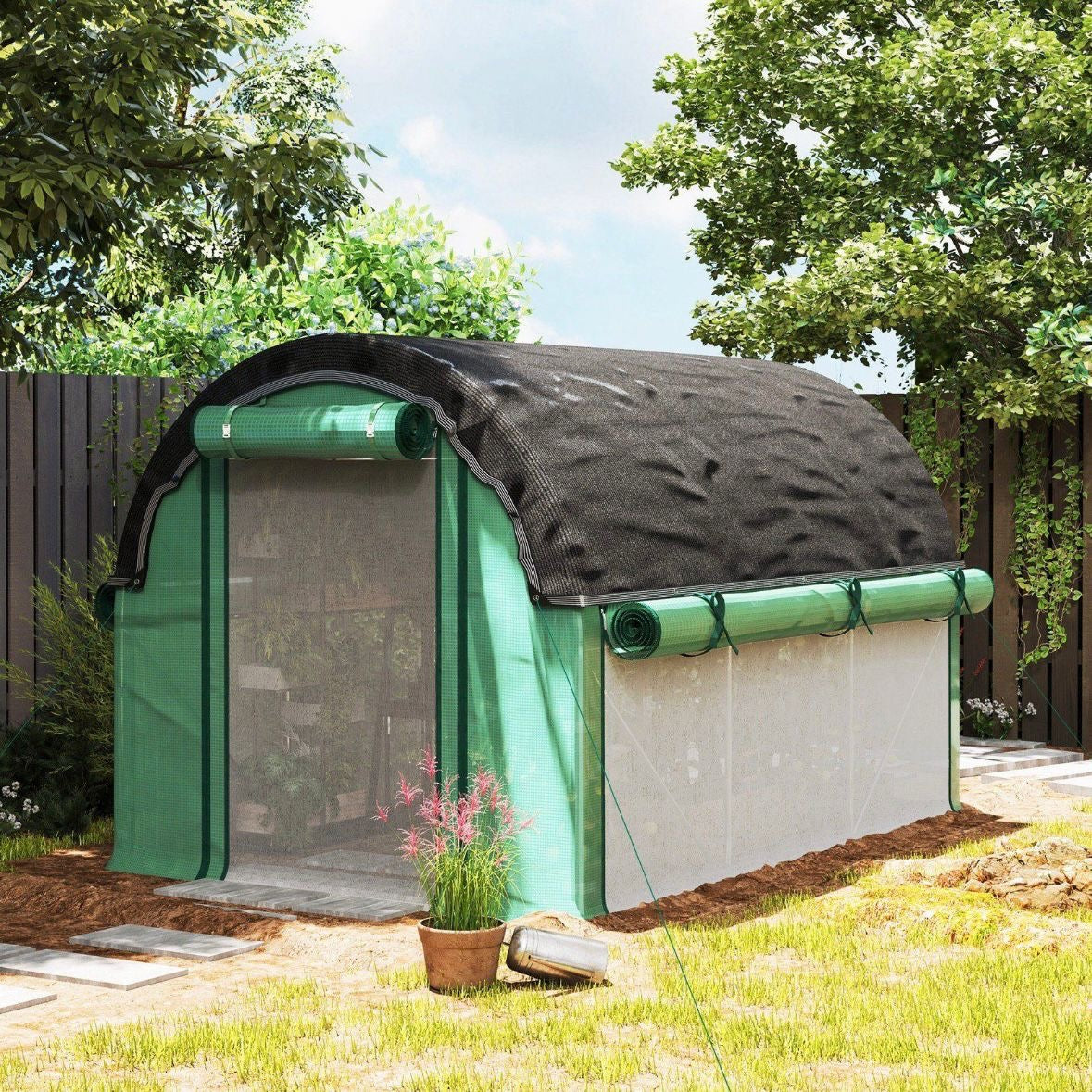 Gewächshaus 3x2x2m Foliengewächshaus Gartenhaus Garten Frühbeet