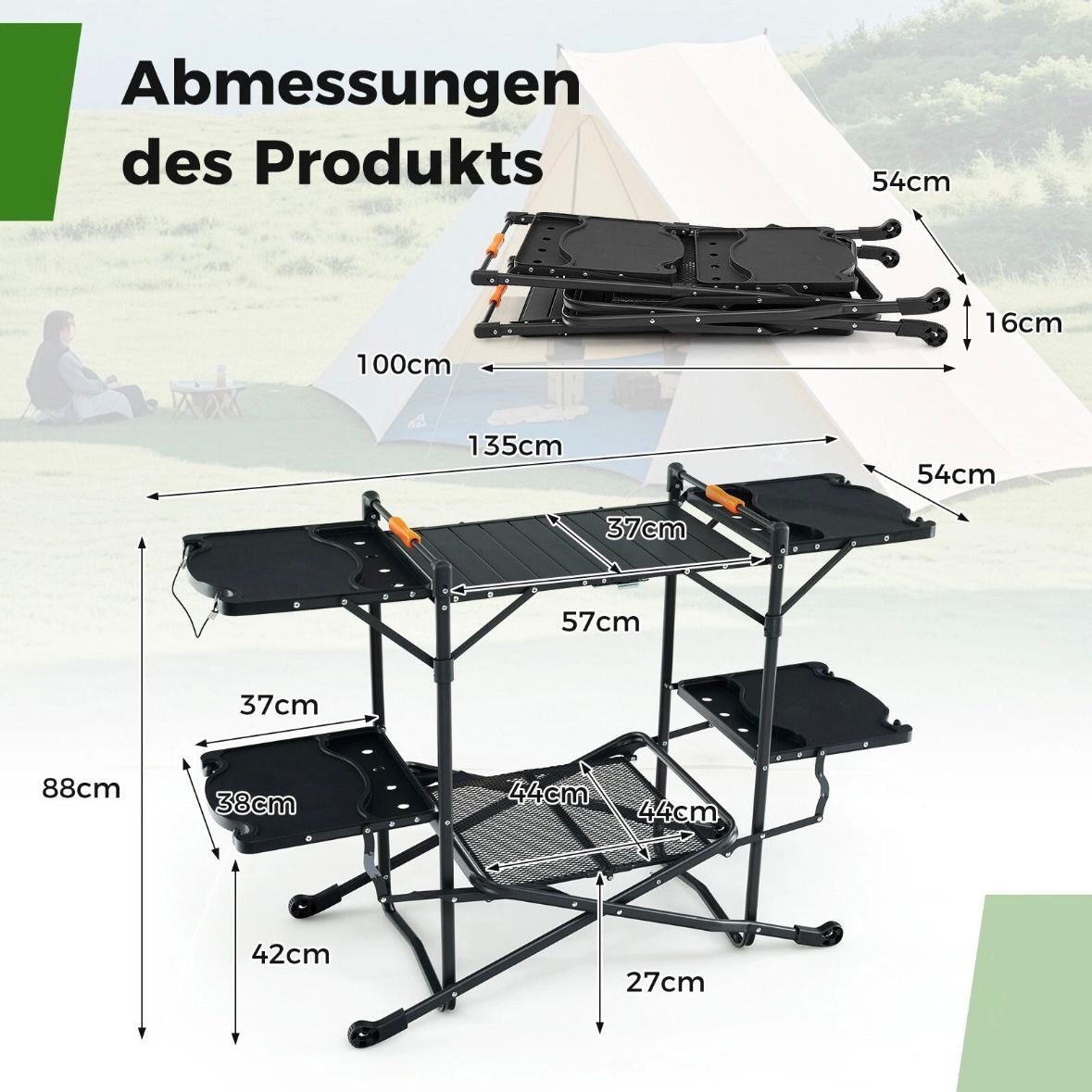 Campingküche Campingtisch Tisch Camping Tischplatte Tragetasche