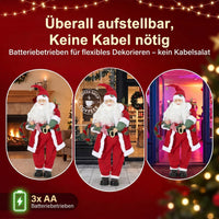Singender Tanzender Weihnachtsmann 120cm Animiert Soundaktiviert Girlande Deko