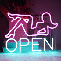 LED Neonschild Bar Open Leuchtschild Zimmer Deko Wand USB Beleuchtung