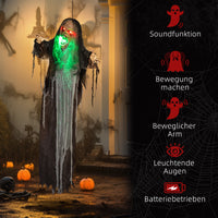 Halloween Monster Dekoration 183cm Soundeffekte Leuchtaugen Animiert