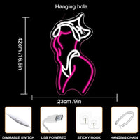 LED Neon Schild Sexy Lady Silhouette Wanddeko Leuchtreklame Bar