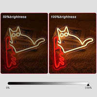 LED Neon Schild Katze Neonlicht USB Dimmbar Zimmer Deko Gaming Bar