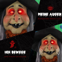 Halloween Animatronic Hexe Zaubertrank Deko 183cm Beweglich