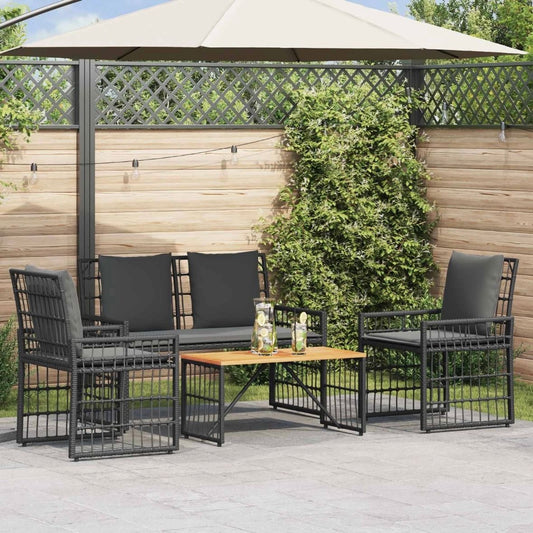 4tlg Gartenmöbel Set Rattan Lounge Sitzgruppe Garten Terrasse
