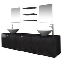 Doppelwaschbecken Möbelset Badschrank Waschschrank