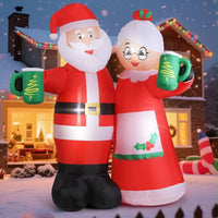 Aufblasbare Weihnachtsdekoration LED 210cm Weihnachtsmann Bewegungseffekt