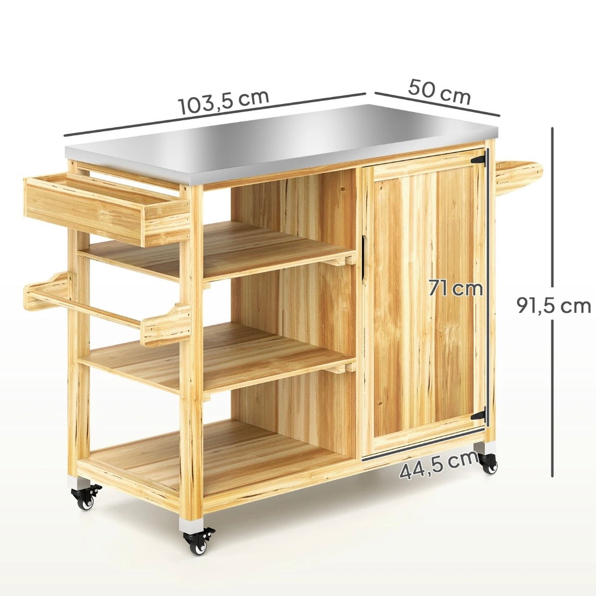 Grillwagen Servierwagen BBQ Grilltisch Gartengrill