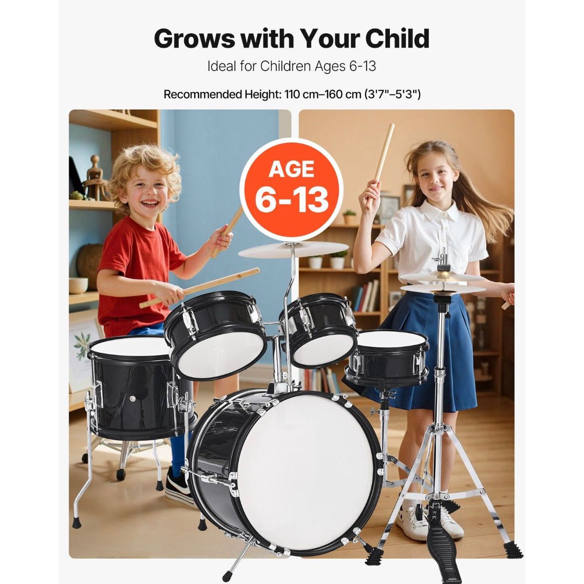 5tlg Schlagzeug Set Drum Kit Kinder
Bassdrum