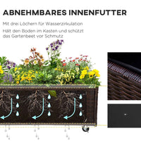 Poly Rattan Hochbeet Rollen Pflanzkasten Blumenbeet Beet