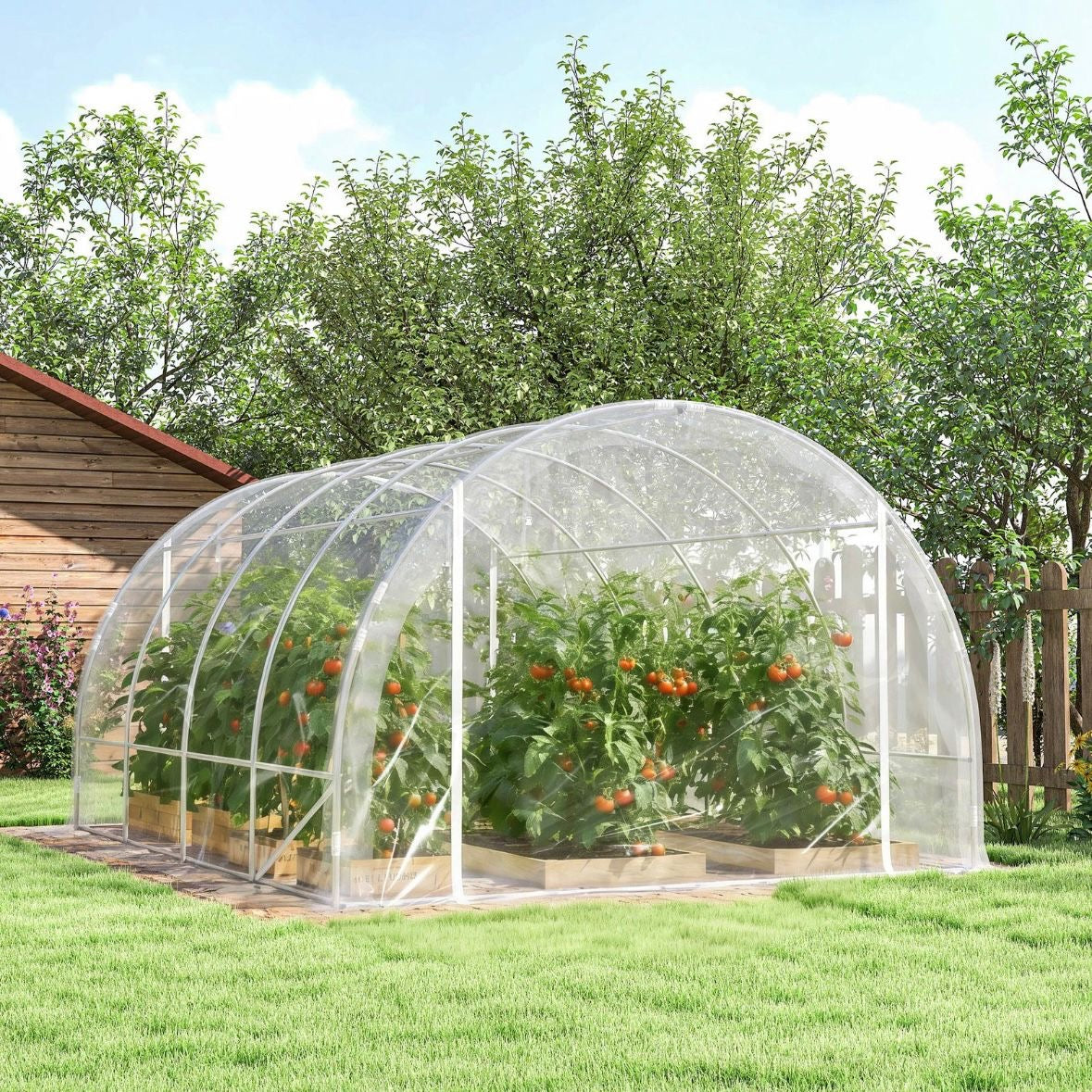 Gewächshaus ca. 4x3x2m Foliengewächshaus Reißverschlusstür Garten