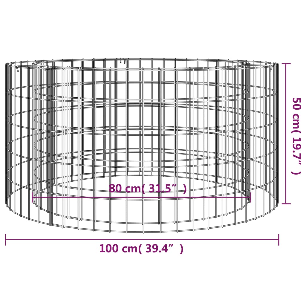 Gabionen Feuerstelle 100cm Feuerkorb Gartenfeuer Feuerschale
