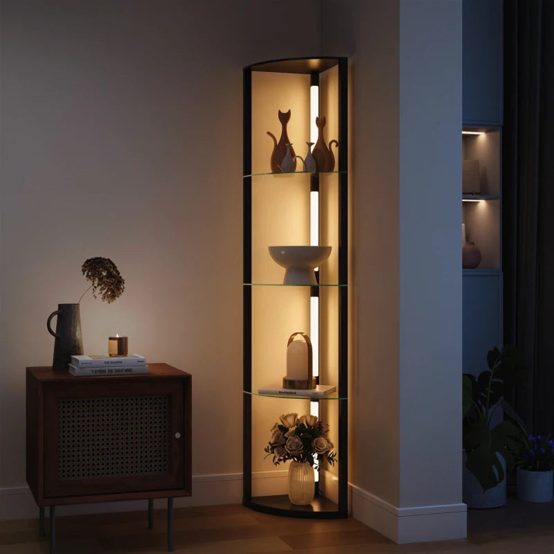 Stehlampe Glasregal Stehleuchte Beleuchtung Lampe Regal Möbel