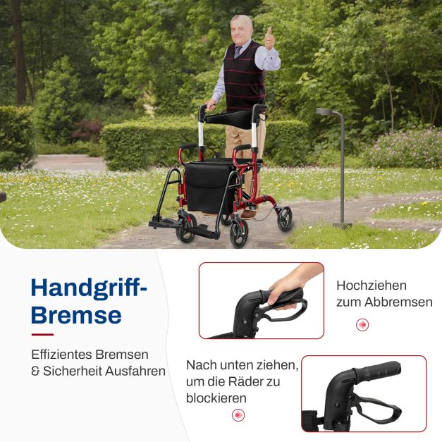 2in1 Seniorenrollator Seniorenrollstuhl Rollstuhl Senioren