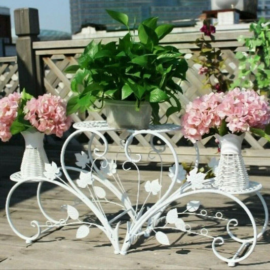 2x Blumenständer Set Blumenhocker Pflanzentreppe Herzform