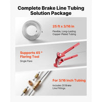 Bremsleitungs Reparaturset Bördelgerät Set 3/16” 7,6m Leitung Werkzeug
