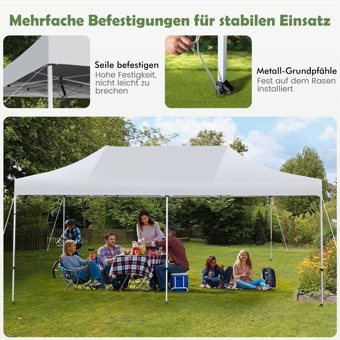 3х6m Faltpavillon Wasserdicht Outdoor Pavillon Garten
