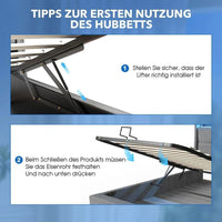 Polsterbett 90x200cm Stauraumbett LED Beleuchtung USB Bettgestell Bettkasten