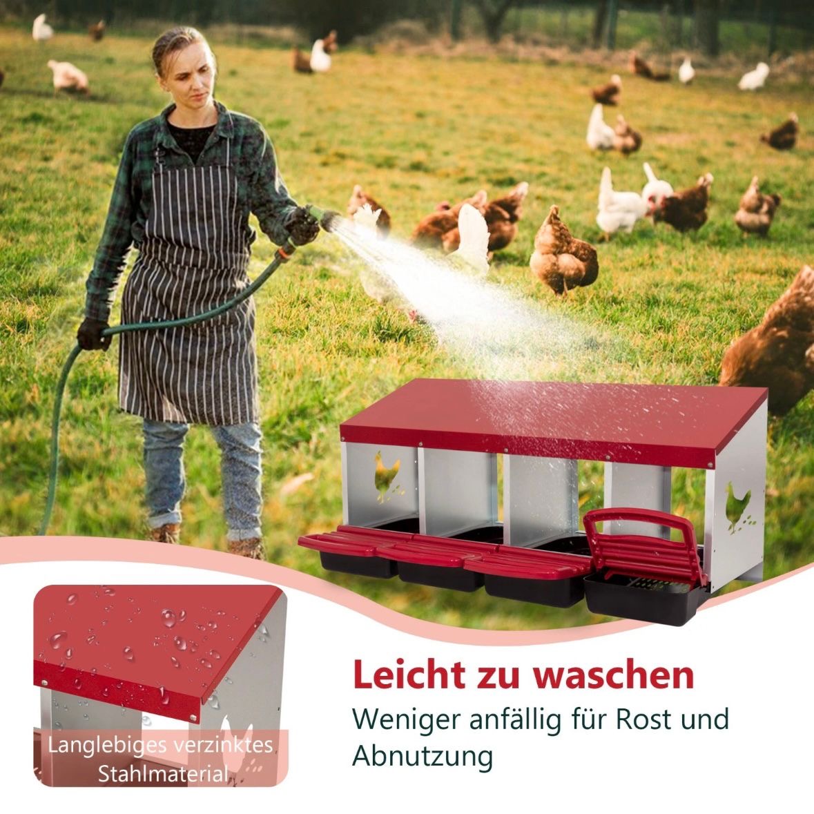 4er Legenest Hühnernest Brutnest Legebox für Hühner