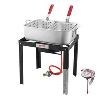 Outdoor Gas Fritteuse Hähnchenfritteuse mit 2 Körben Kochen