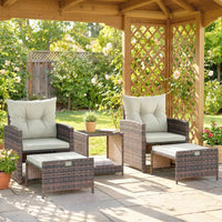 Gartenmöbelset Sitzgruppe 2er Sofa 2 Sessel Beistelltisch