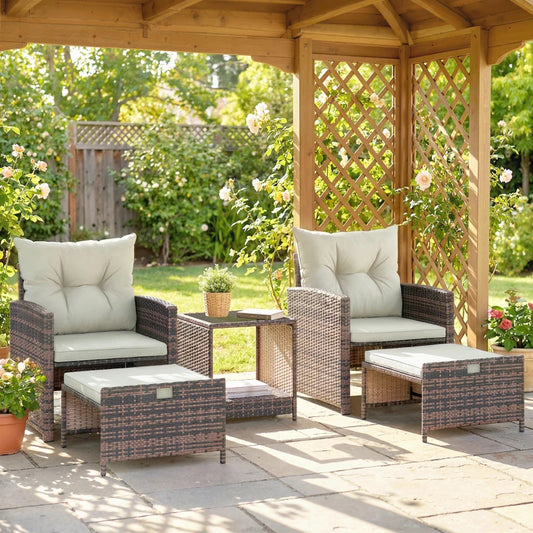 Gartenmöbelset Sitzgruppe 2er Sofa 2 Sessel Beistelltisch