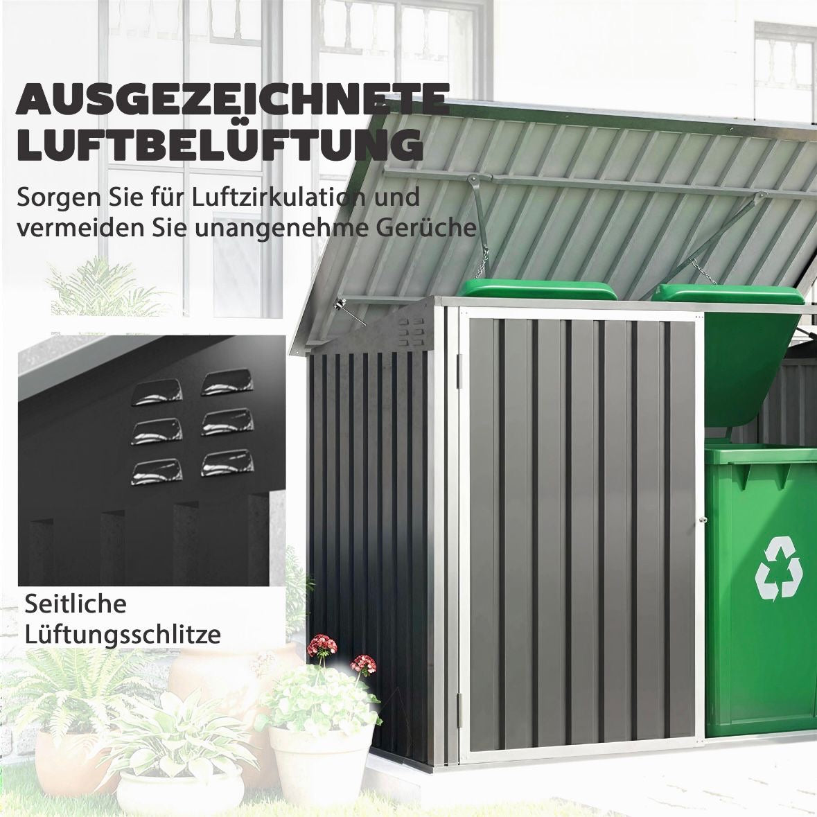 Mülltonnenbox 2x Mülltonnen Gartenbox Müllbox Tonnen Garten