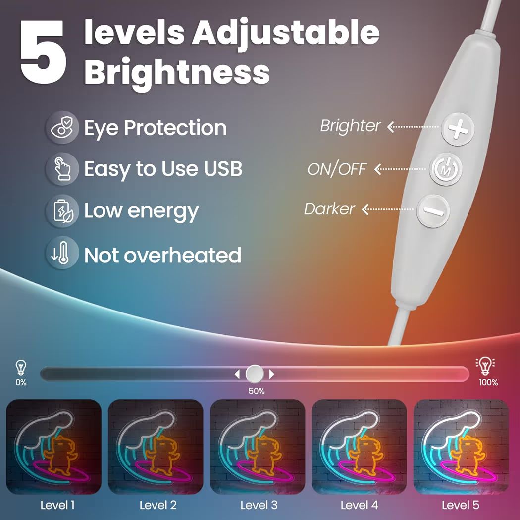 LED Neon Schild Capybara Tier Neonlicht USB Zimmer