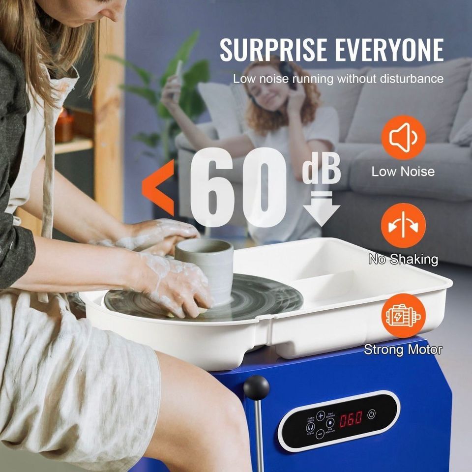 Elektrische Töpferscheibe 28cm 450W Keramik Drehscheibe Töpfern Ton