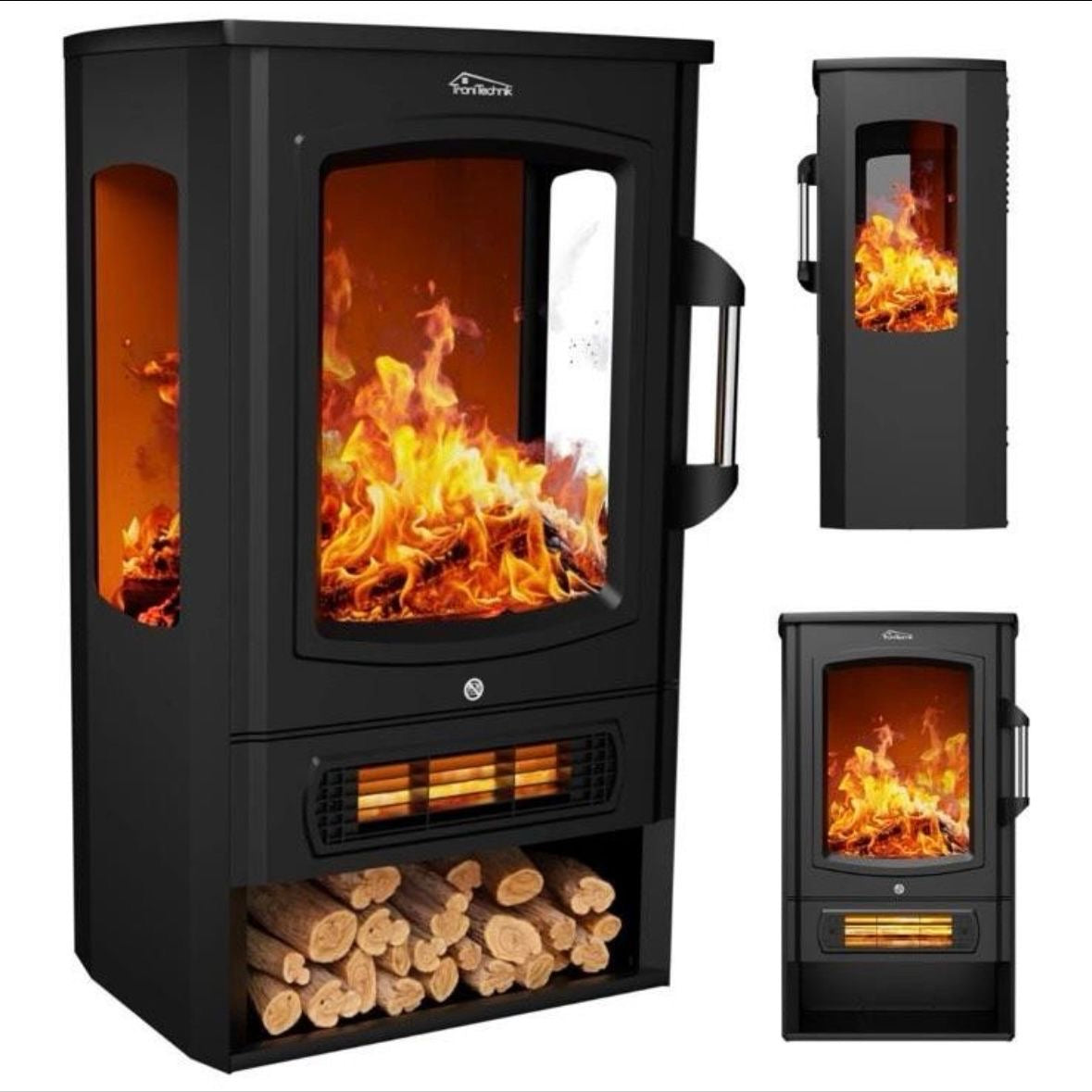 Elektrokamin Kaminofen Heizgerät Modern 2kW