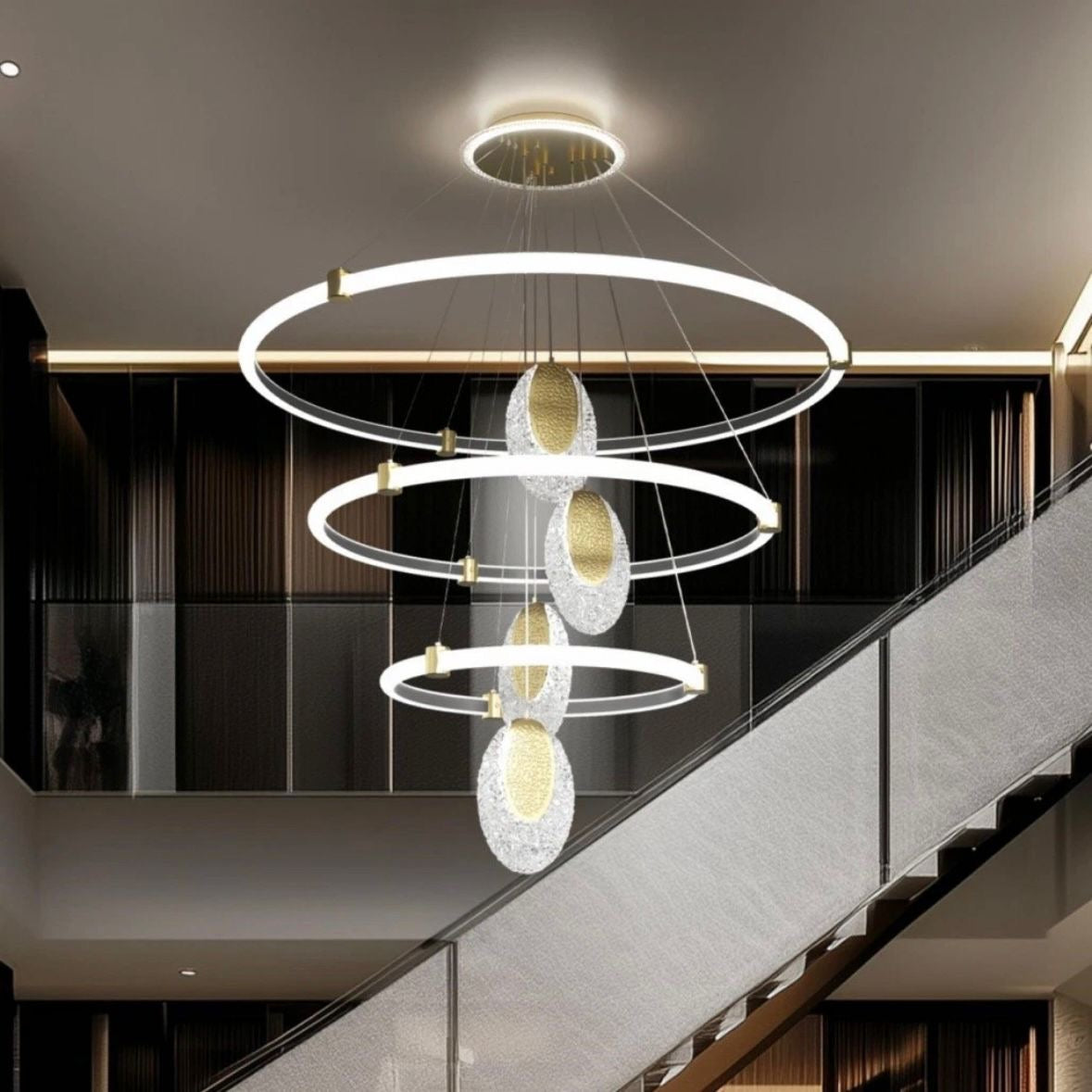 LED Kronleuchter Deckenlampe Hängelampe Ring Pendelleuchte Einstellbar