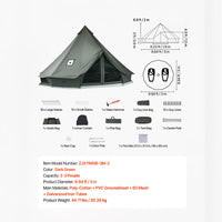 Canvas-Glockenzelt Campingzelt Zelt Outdoor Camping