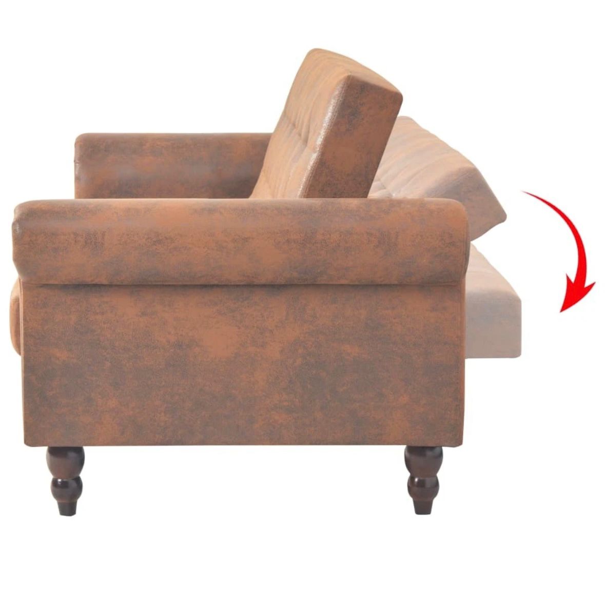 Antikes Schlafsofa Kunstleder Sofa Bettsofa Schlafcouch Vintage