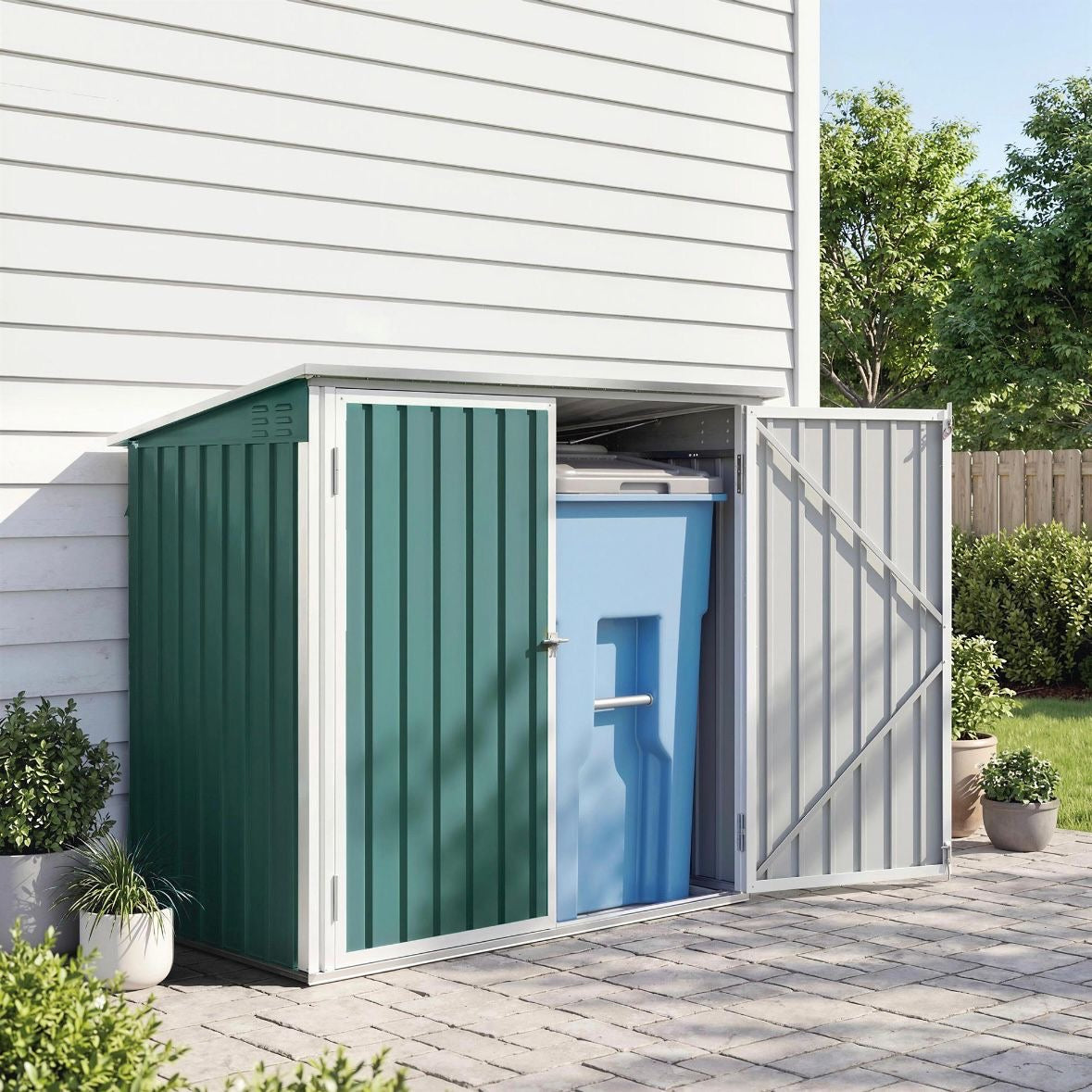 Mülltonnenbox 2x Mülltonnen Gartenbox Müllbox Tonnen Garten