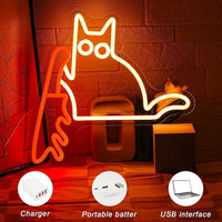 LED Neon Schild Katze Neonlicht USB Dimmbar Zimmer Deko Gaming Bar