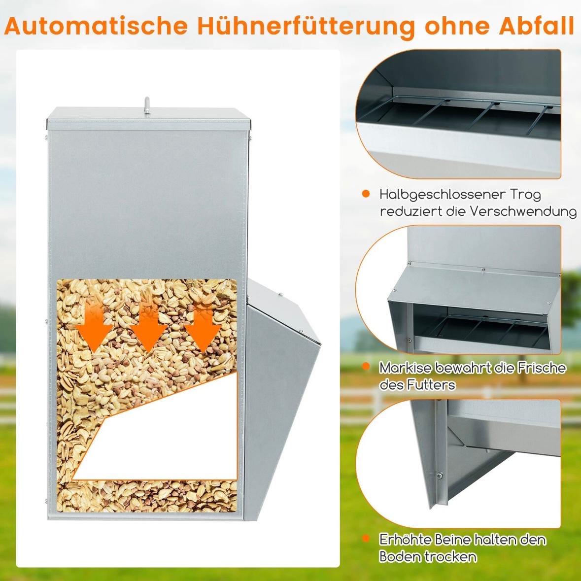 Geflügelfutterautomat Futterautomat Hühnerfutterautomat 22kg Hühner