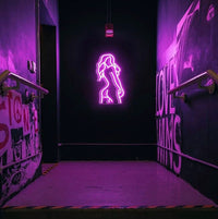 LED Neonschild Lady Back Leuchtschild Dimmbar USB Zimmer Deko Wandmontage