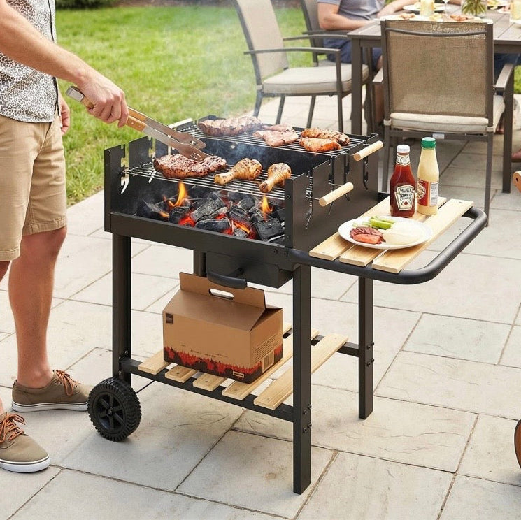 Holzkohlegrill Grillwagen Höhenverstellbar Grill