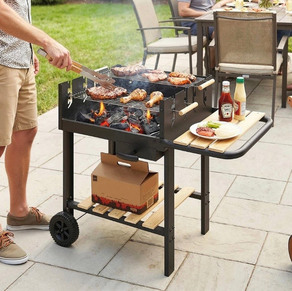 Holzkohlegrill Grillwagen Höhenverstellbar Grill