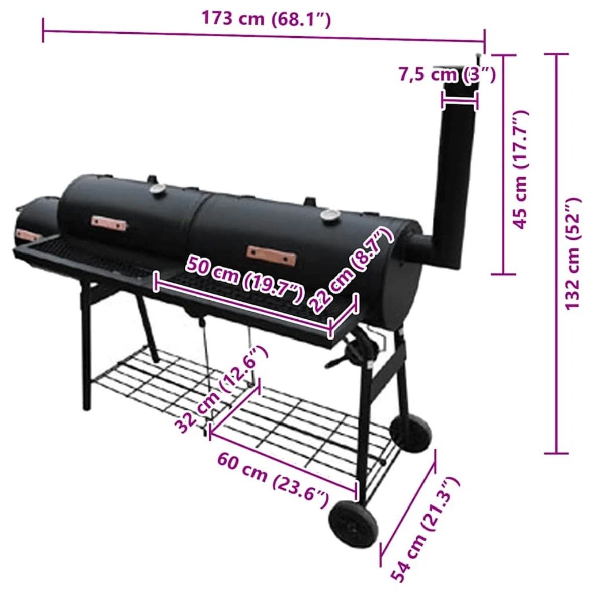 Smoker BBQ Räucherofen Grill Kohlegrill