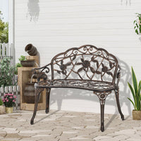 Antik Stil Gartenbank 2-Sitzer Sitzbank Blumenmuster Gartendeko